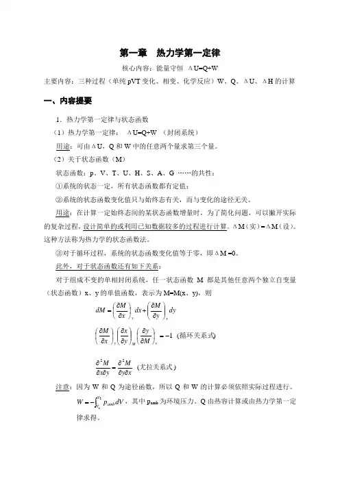 第一章  热力学第一定律