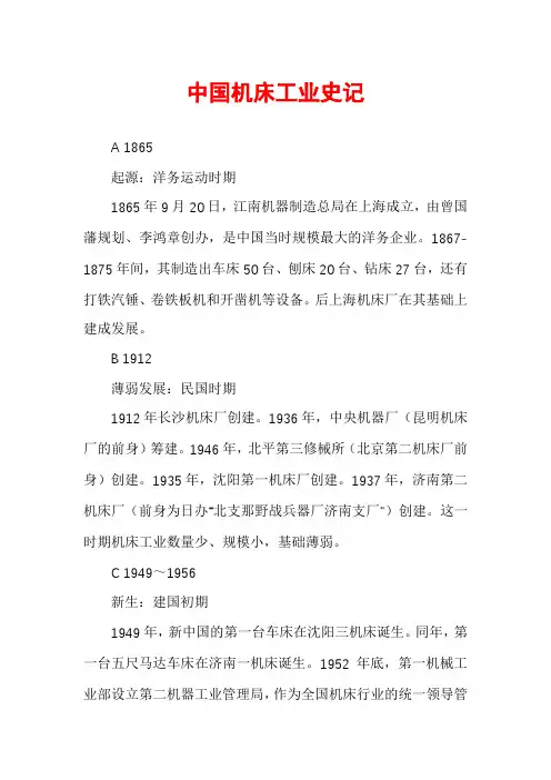 中国机床工业史记