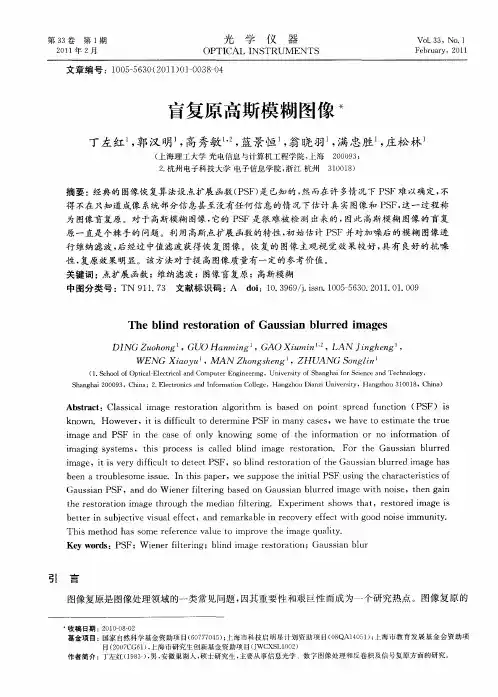 盲复原高斯模糊图像