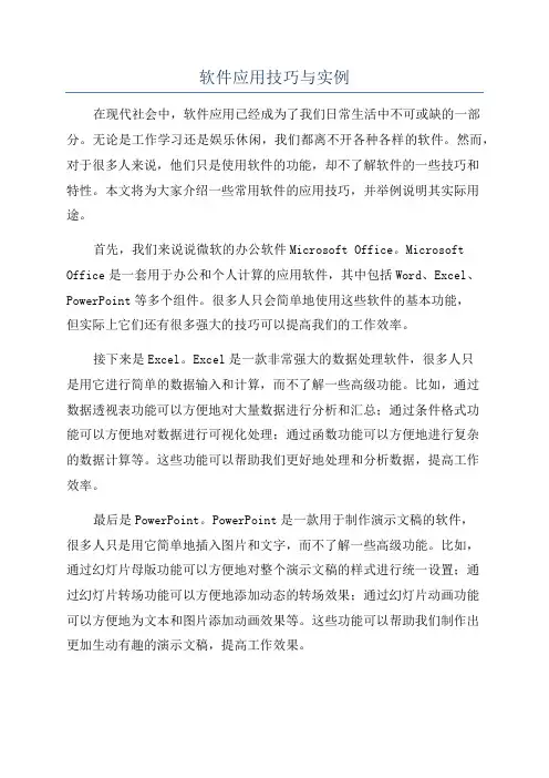 软件应用技巧与实例