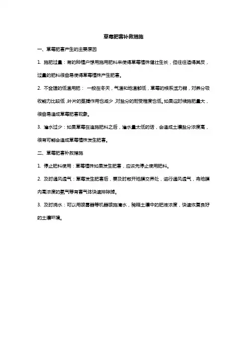 草莓肥害补救措施