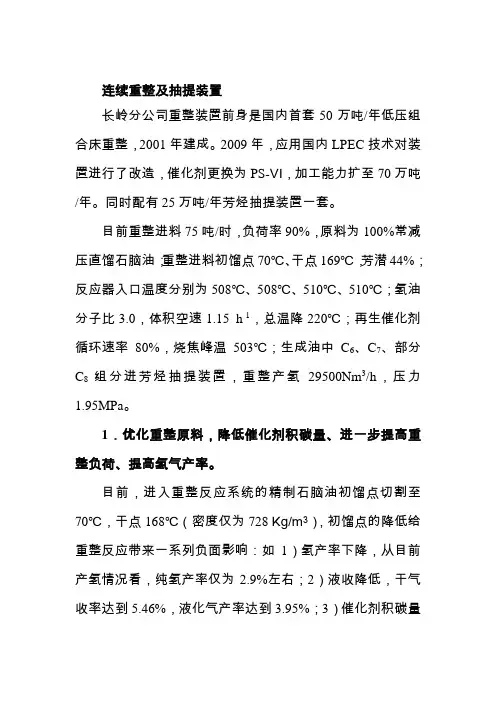 长岭重整技术服务报告