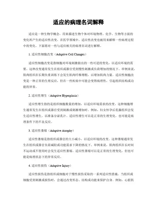 适应的病理名词解释