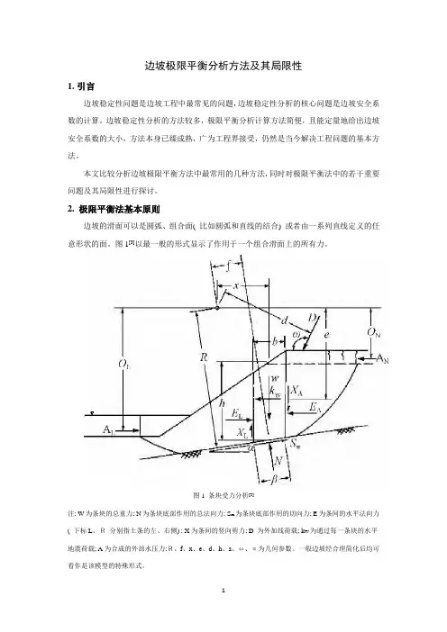 边坡极限平衡分析方法及其局限性
