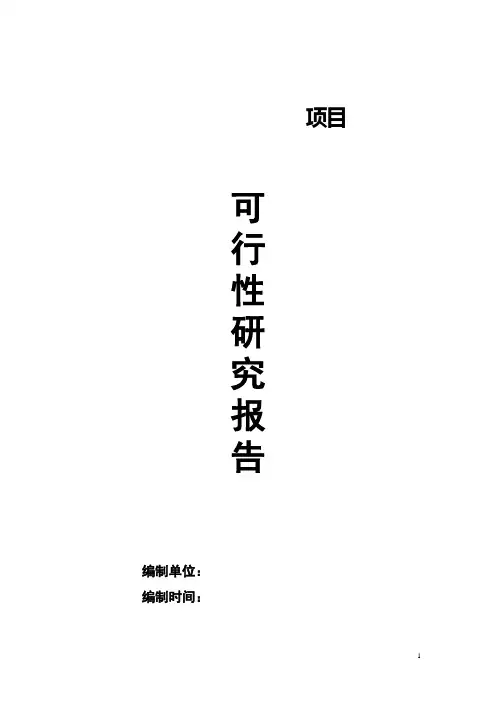 可行性研究报告目录框架