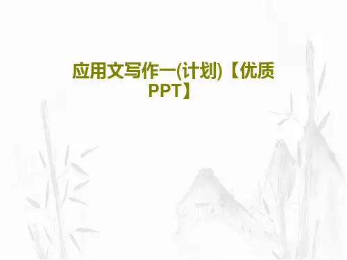 应用文写作一(计划)【优质PPT】PPT共48页