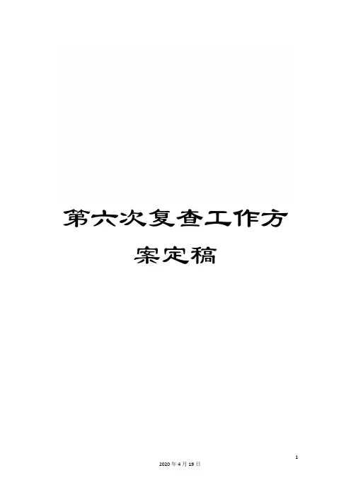第六次复查工作方案定稿