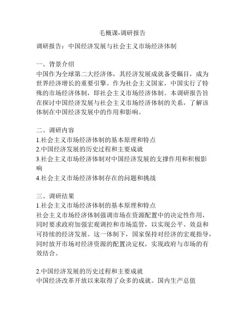 毛概课-调研报告