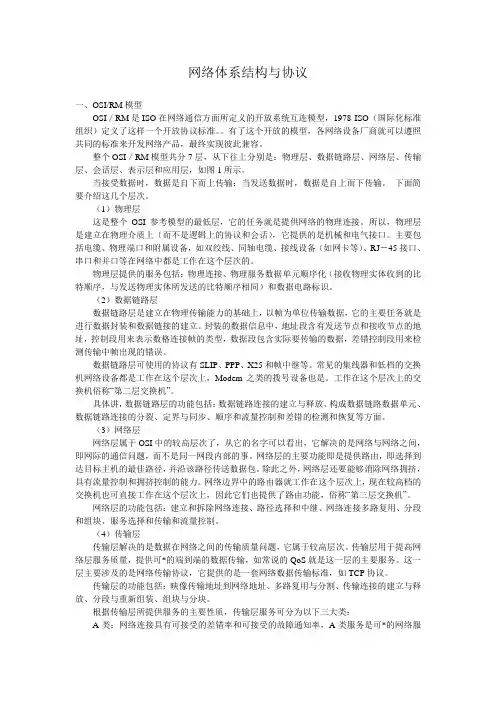 网络体系结构与协议