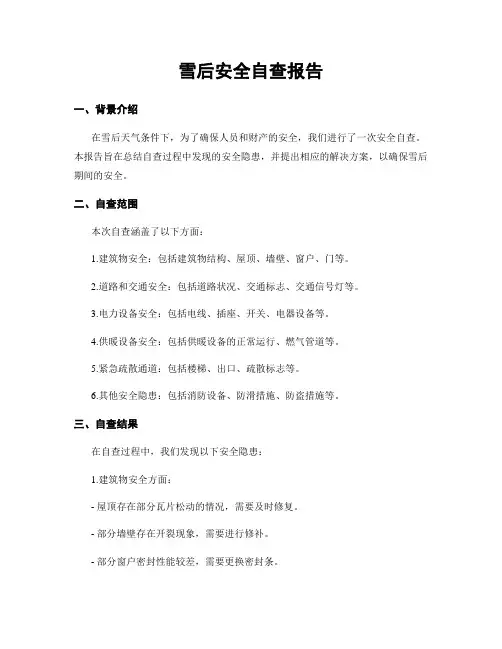 雪后安全自查报告