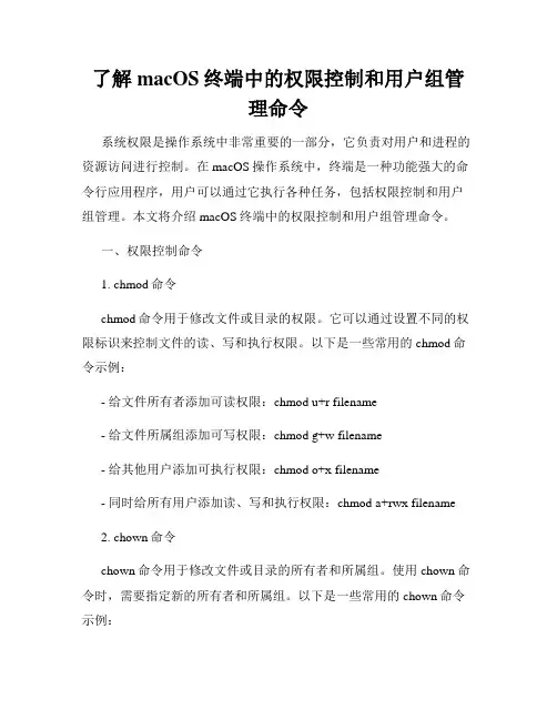 了解macOS终端中的权限控制和用户组管理命令