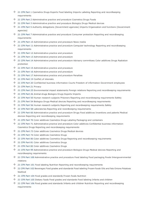 List of Subjects in 21 CFR Food and Drugs