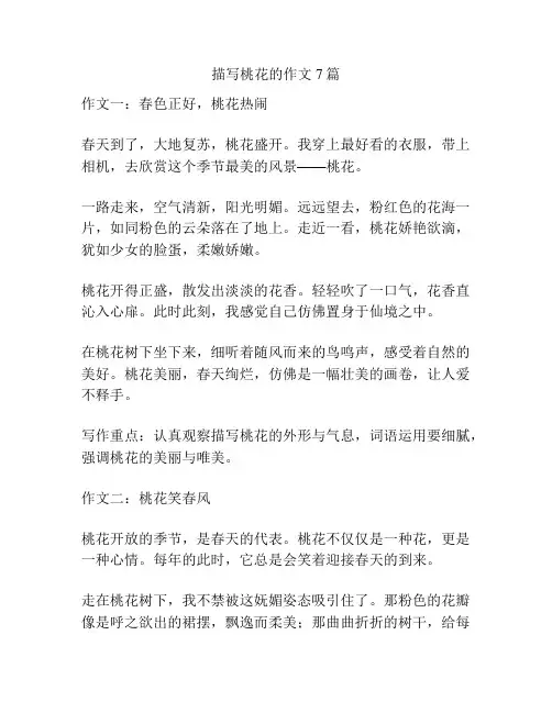 描写桃花的作文7篇