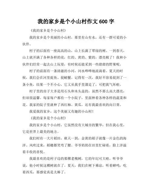 我的家乡是个小山村作文600字