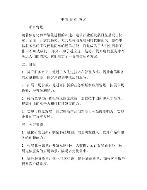电信 运营 方案