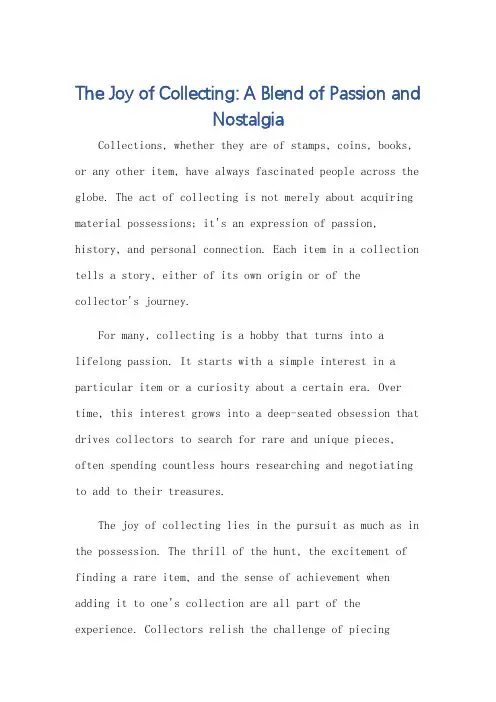 关于collection英语作文