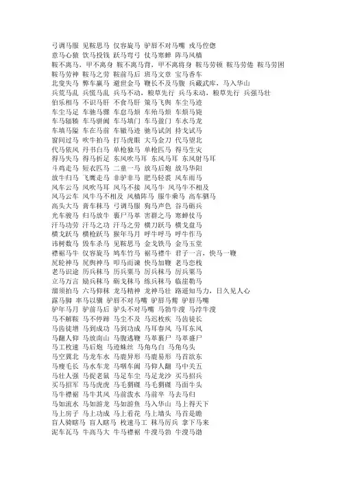 马的词语
