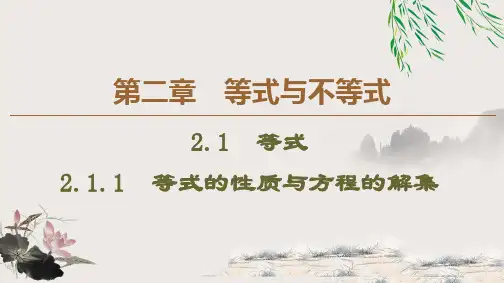 新教材人教版高中数学B版必修第一册第2章 2.1.1 等式的性质与方程的解集   课件 (1)