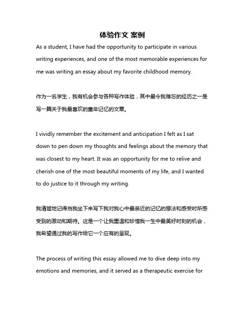 体验作文 案例