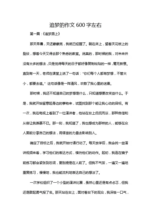 追梦的作文600字左右