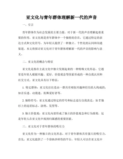 亚文化与青年群体理解新一代的声音