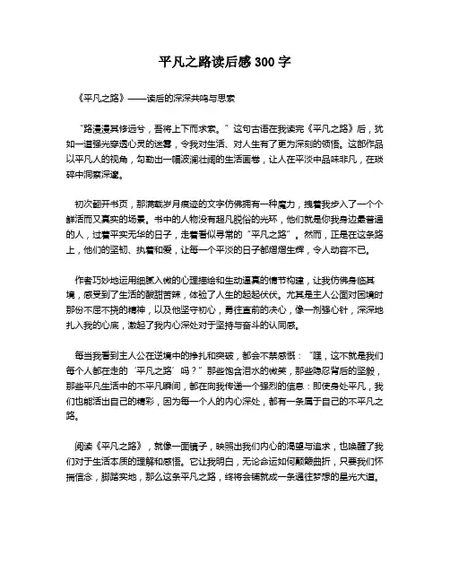 平凡之路读后感300字