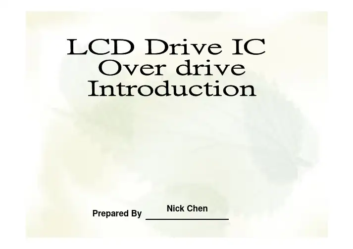 LCD Drive IC & Overdrive Introduction