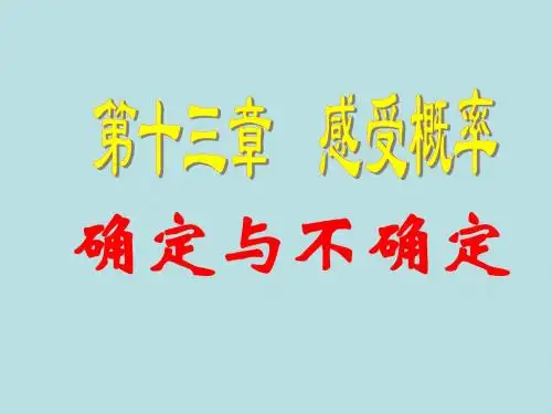 13.1确定与不确定