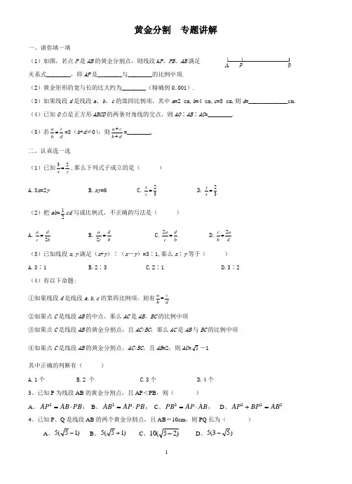 黄金分割__专题讲解