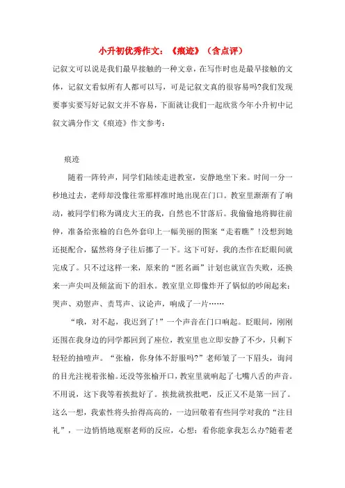 小升初优秀作文：《痕迹》(含点评)