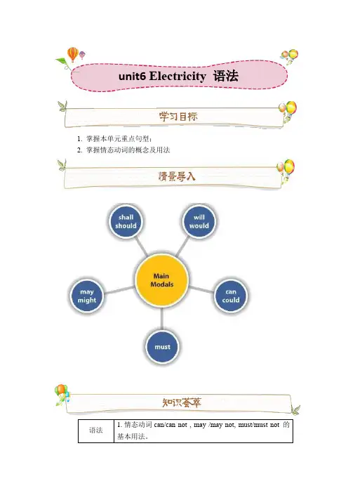 Unit 6 Electricity-语法讲义 牛津深圳版英语七年级下册