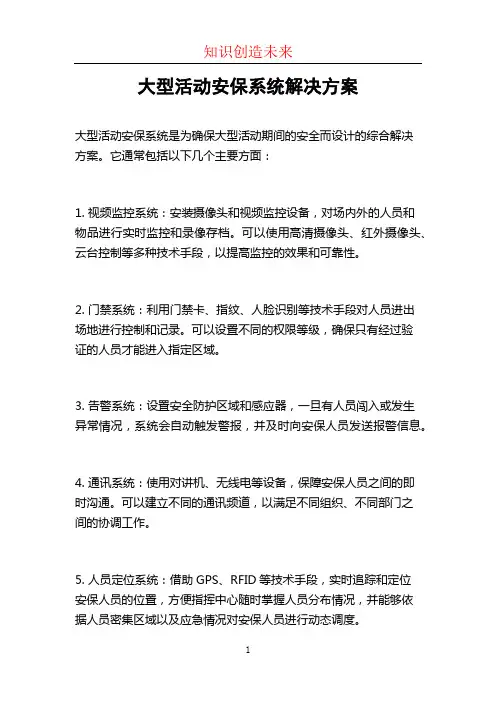 大型活动安保系统解决方案