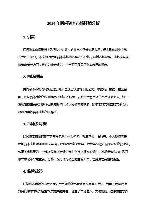 2024年民间资本市场环境分析