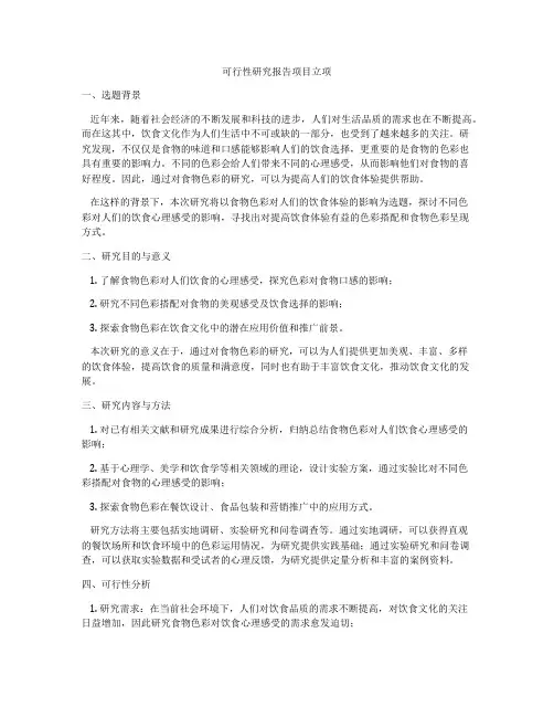 可行性研究报告项目立项