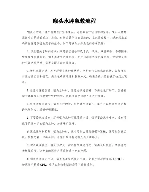 喉头水肿急救流程