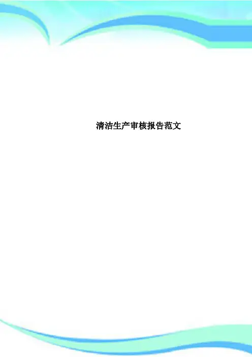 清洁生产审核报告范文