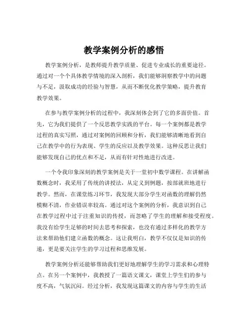 教学案例分析的感悟