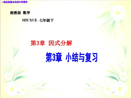 湘教版数学七年级下册第3章 因式分解  小结与复习 课件