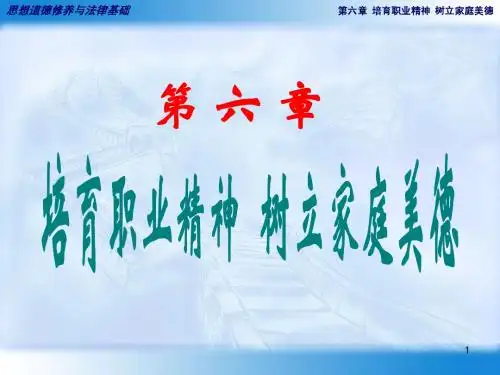 第六章 培育职业精神 树立家庭美德