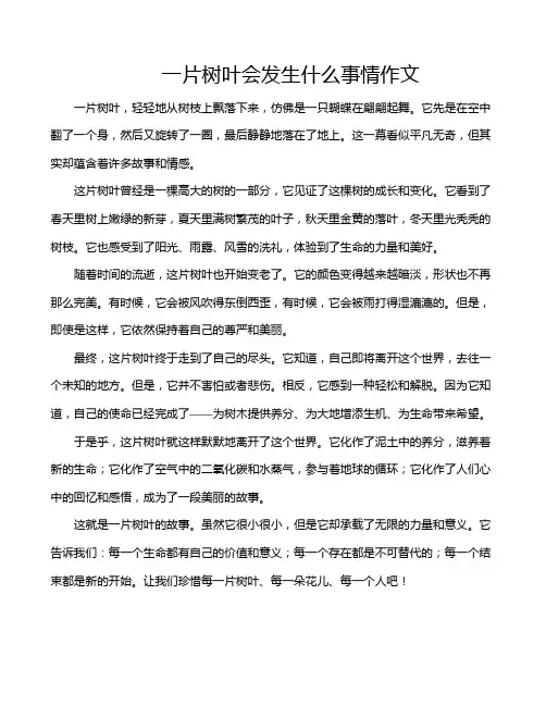 一片树叶会发生什么事情作文