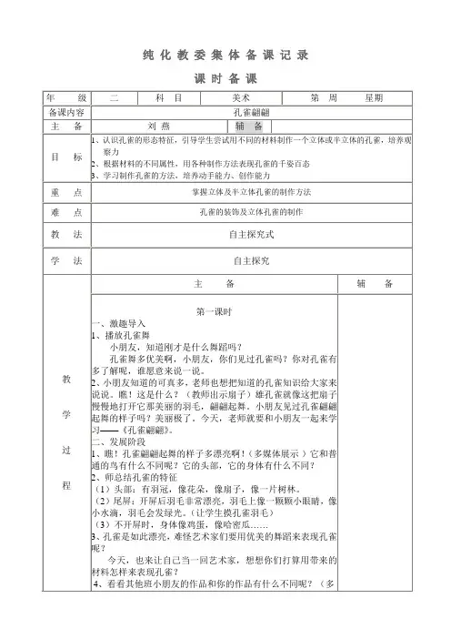 小学美术孔雀翩翩