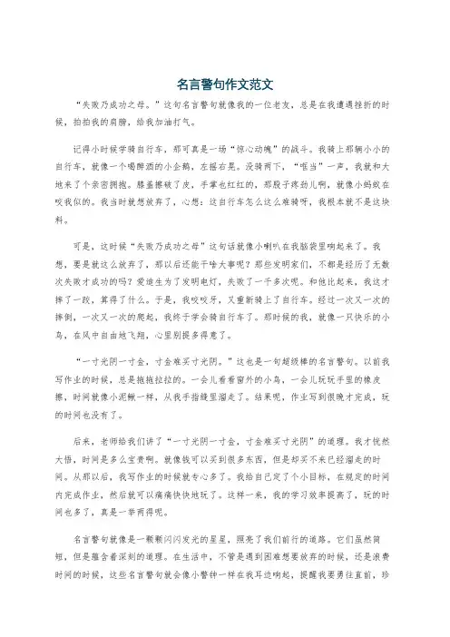 名言警句作文范文