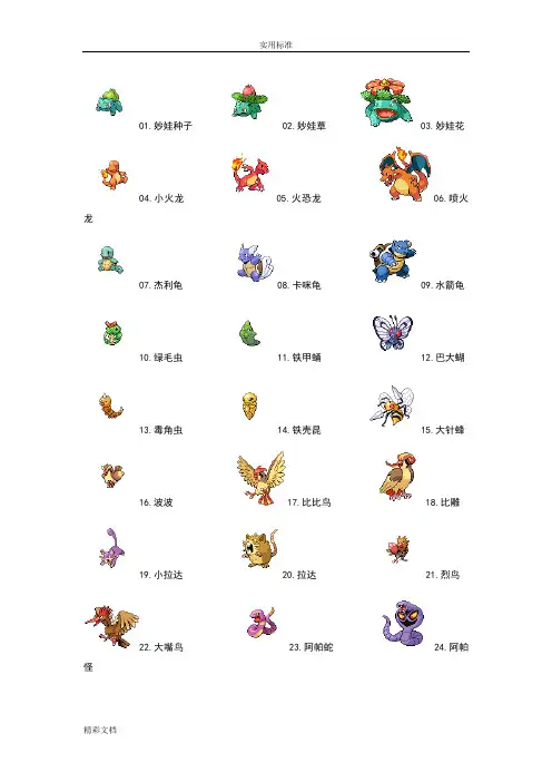口袋妖怪(宠物小精灵)1至649图鉴..