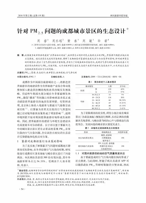 针对PM2.5问题的成都城市景区的生态设计