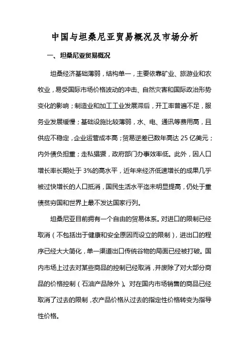 中国与坦桑尼亚贸易概况及市场分析