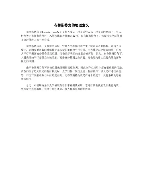 布儒斯特角的物理意义