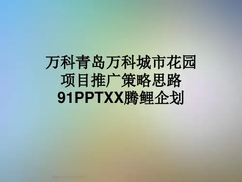 万科青岛万科城市花园项目推广策略思路91PPTXX腾鲤企划