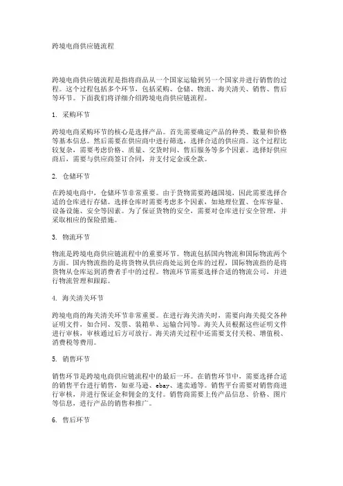 跨境电商供应链流程