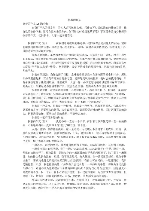 执着的作文_1