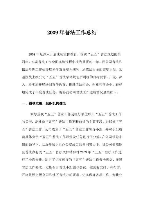普法工作总结